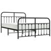 vidaXL Metal Bed Frame without Mattress with Footboard Black 140x200cm
