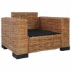 vidaXL Armchair with Cushions Natural Rattan