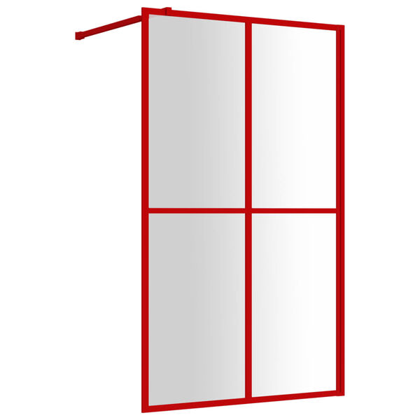 vidaXL Walk-in Shower Wall with Clear ESG Glass Red 118x195 cm