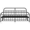 vidaXL Metal Bed Frame without Mattress with Footboard Black 200x200cm