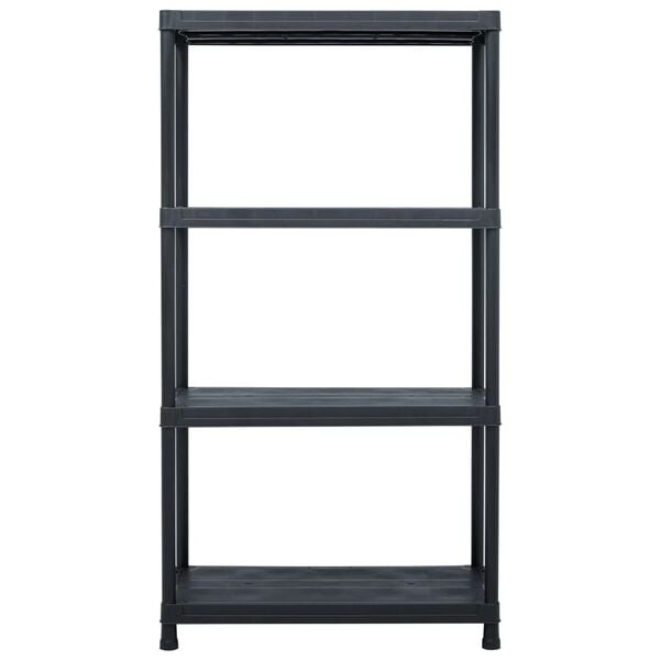 vidaXL Storage Shelf Racks 2 pcs Black 60x30x138 cm Plastic