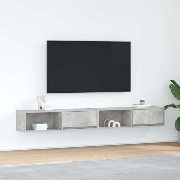 vidaXL TV Cabinets 2 pcs Concrete Grey 100x31x25.5 cm Engineered Wood