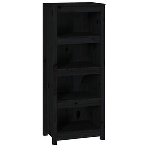 vidaXL Book Cabinet Black 50x35x125,5 cm Solid Wood Pine