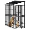 vidaXL Outdoor Dog Kennel with Roof Steel 1.84 m&sup2;