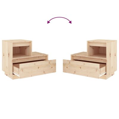 vidaXL Bedside Cabinet 60x34x51 cm Solid Wood Pine