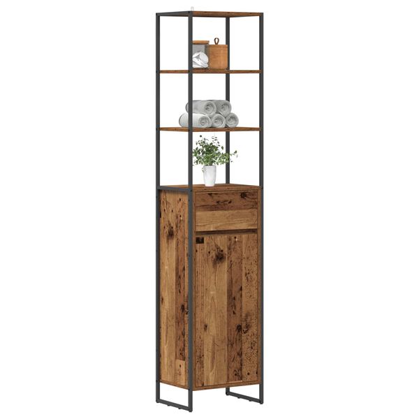 vidaXL Bathroom Cabinet Old Wood 40 x 30 x 180 cm Engineered Wood