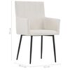 vidaXL Dining Chairs with Armrests 2 pcs Cream Fabric