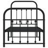 vidaXL Metal Bed Frame without Mattress with Footboard Black 75x190cm