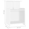 vidaXL Bed Cabinets 2 pcs White 40x35x60 cm Engineered Wood