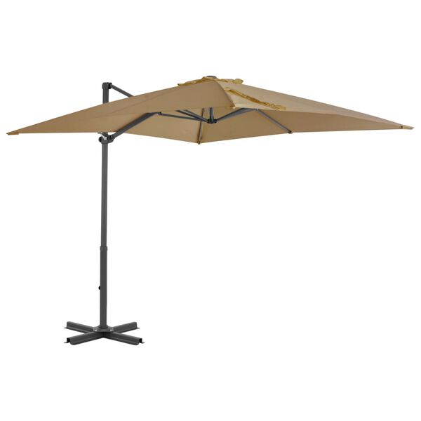 vidaXL Garden Parasol with Portable Base Taupe