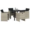 vidaXL Garden Dining Set 5 pcs Light Grey Poly Rattan