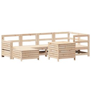 vidaXL 7 Piece Garden Sofa Set Solid Wood Pine