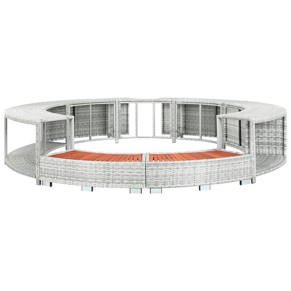 vidaXL Spa Surround Light Grey Poly Rattan