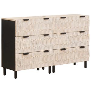 vidaXL Sideboard White Wash Finish Solid Mango Wood
