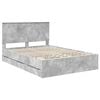 vidaXL Bed Frame with Drawer Concrete Grey 140 x 200 cm Engineer Wood