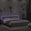 vidaXL Bed Frame with LED without Mattress Concrete Grey 200x200 cm