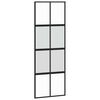 vidaXL Sliding Door Black 76x205 cm Tempered Glass and Aluminium