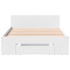 vidaXL Bed Frame with Drawer without Mattress White 90x190 cm Single