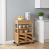 vidaXL Kitchen Trolley with Wheels Natural 59.5 x 36 x 82 cm Bamboo
