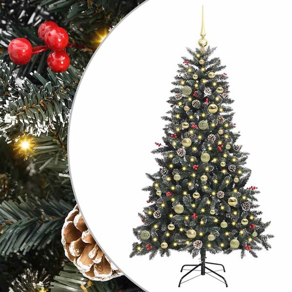 vidaXL Artificial Christmas Tree with 150 LEDs with Stand Green 150 cm