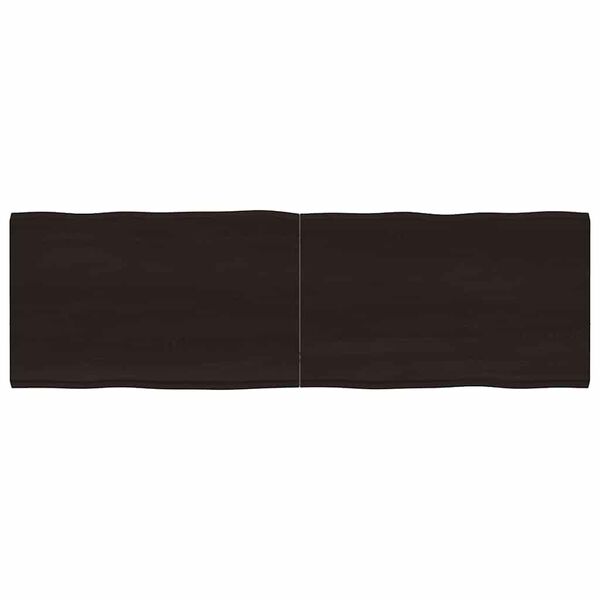 vidaXL Table Top Dark Brown 160x50x(2-4) cm Treated Solid Wood Live Edge