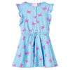 vidaXL Kids'Dress with Buttons Sleeveless Blue 128