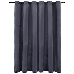 vidaXL Blackout Curtain with Metal Rings Velvet Anthracite 290x245 cm