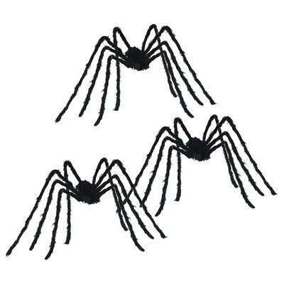 Halloween Spider Decoration 3 pcs Black 200 cm
