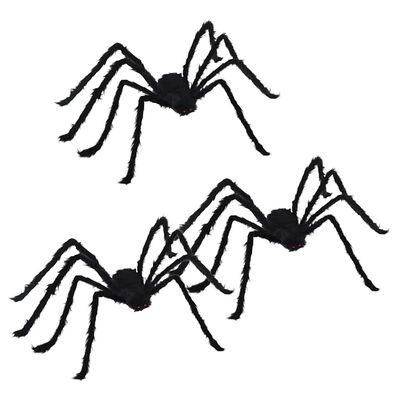 Halloween Spider Decoration 3 pcs Black 150 cm