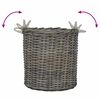 vidaXL Planter Basket with Storage 2 pcs Grey Lacak Rattan
