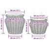 vidaXL Planter Basket with Storage 2 pcs Brown Lacak Rattan