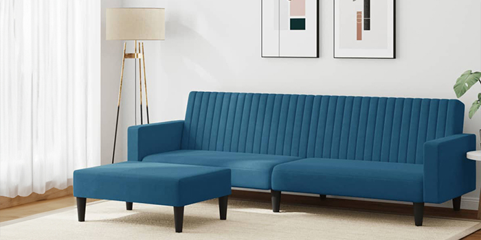 Colourful folding beach chairs and outdoor umbrella on a patio. Click to shop the collection.