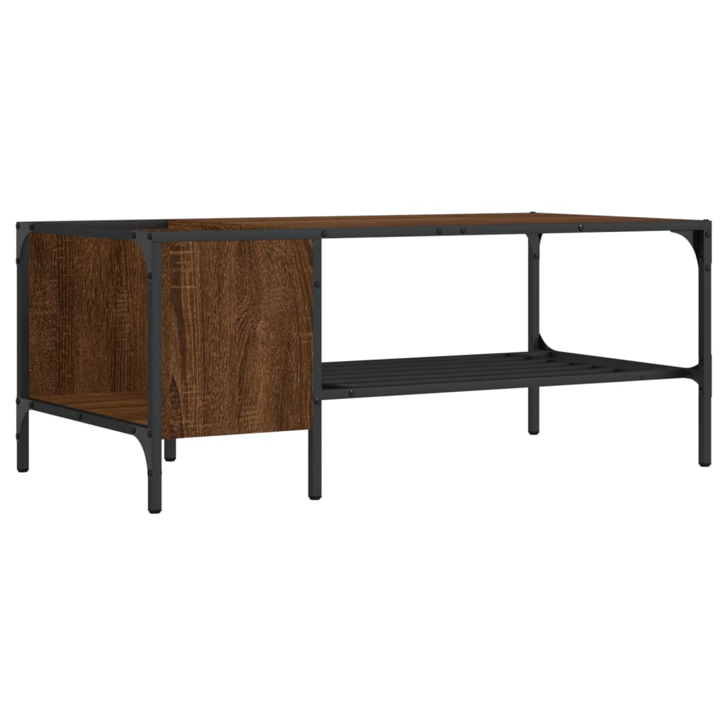 vidaXL Coffee Table with Rack Brown Oak 100x51x40 cm Engineered Wood