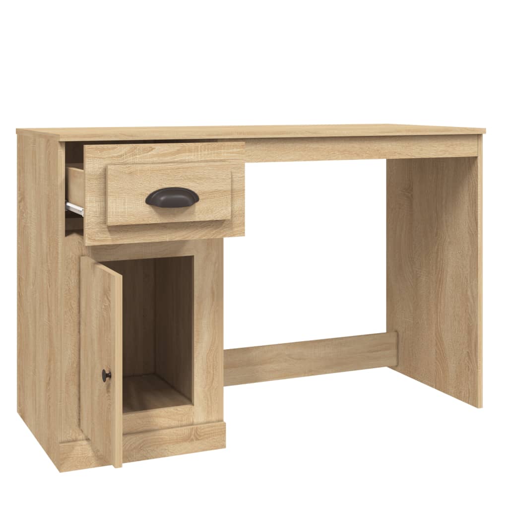 vidaXL Desk with Drawer Sonoma Oak 115x50x75 cm Engineered Wood