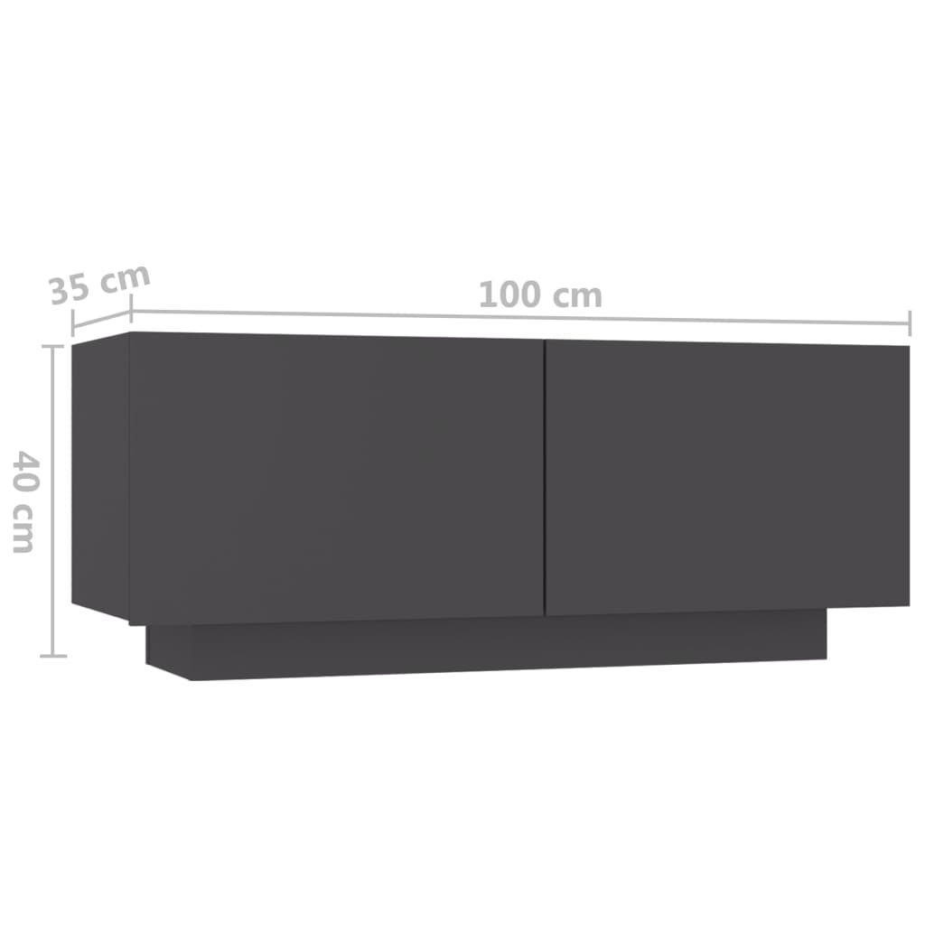 vidaXL Bedside Cabinet Grey 100x35x40 cm Engineered Wood