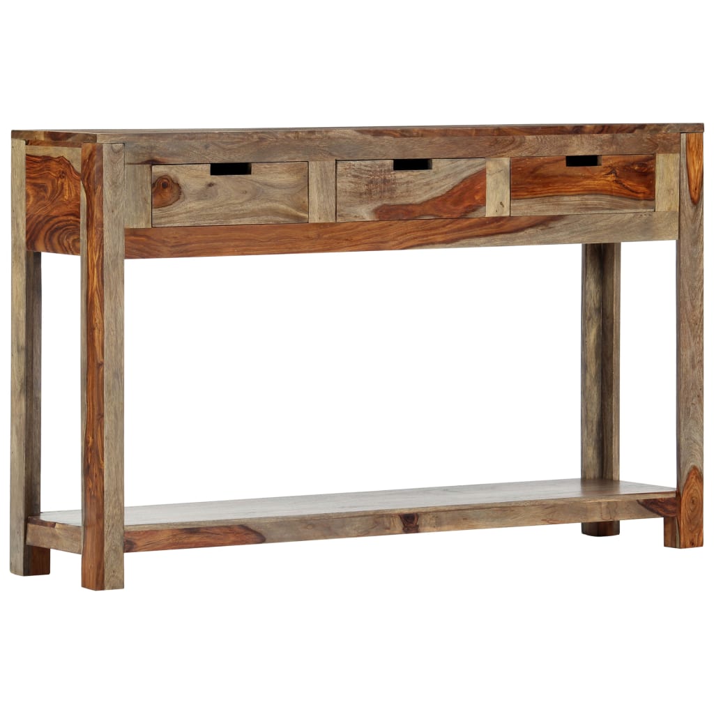vidaXL Console Table with 3 Drawers 120x30x75 cm Solid Sheesham Wood