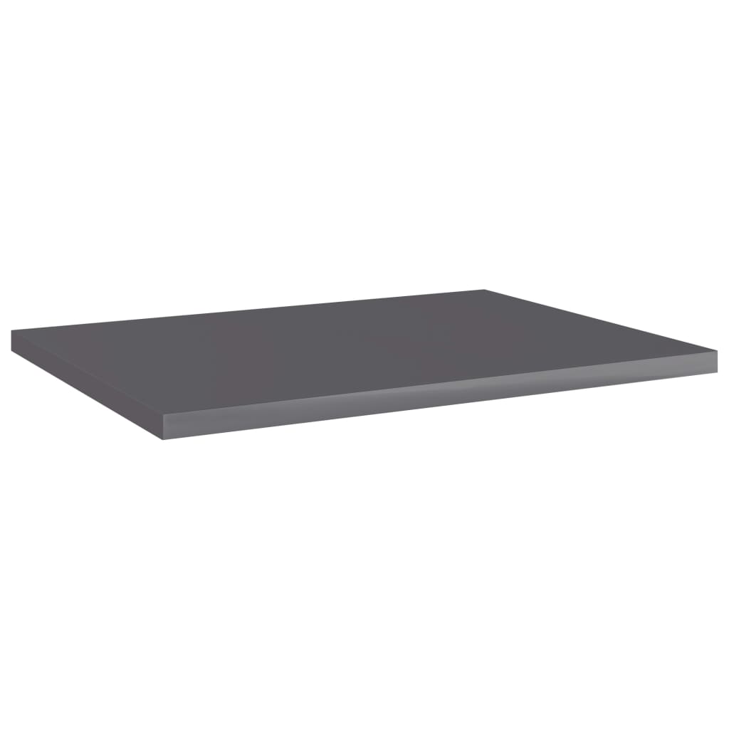 vidaXL Bookshelf Boards 8 pcs High Gloss Grey 40x30x1.5 cm Engineered Wood