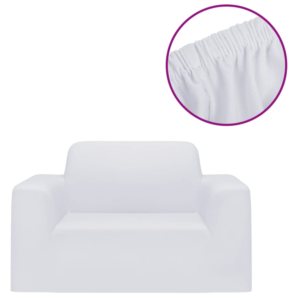 vidaXL Stretch Couch Slipcover White Polyester Jersey