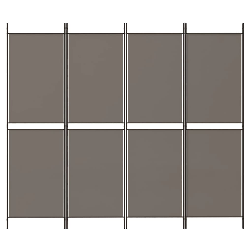 vidaXL 4-Panel Room Divider Anthracite 200x200 cm Fabric