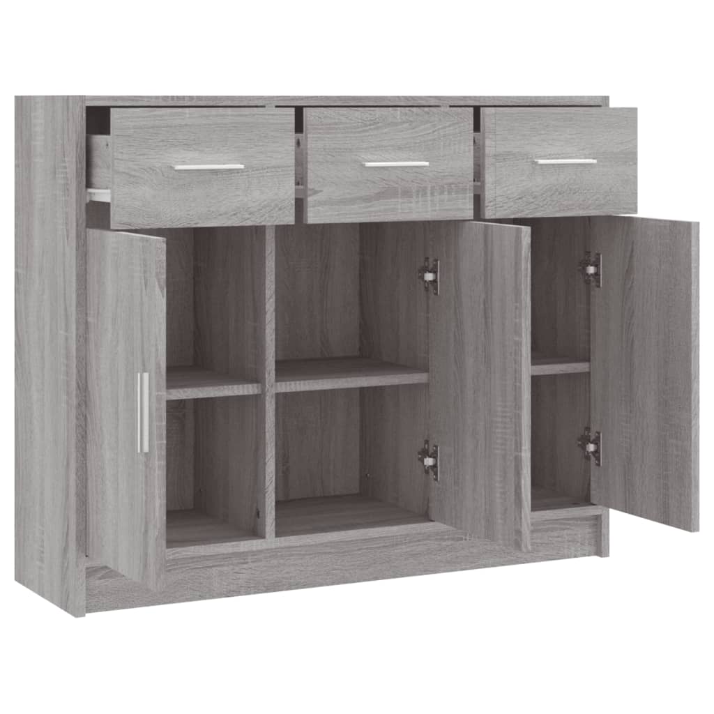 vidaXL Sideboard Grey Sonoma 91x28x75 cm Engineered Wood