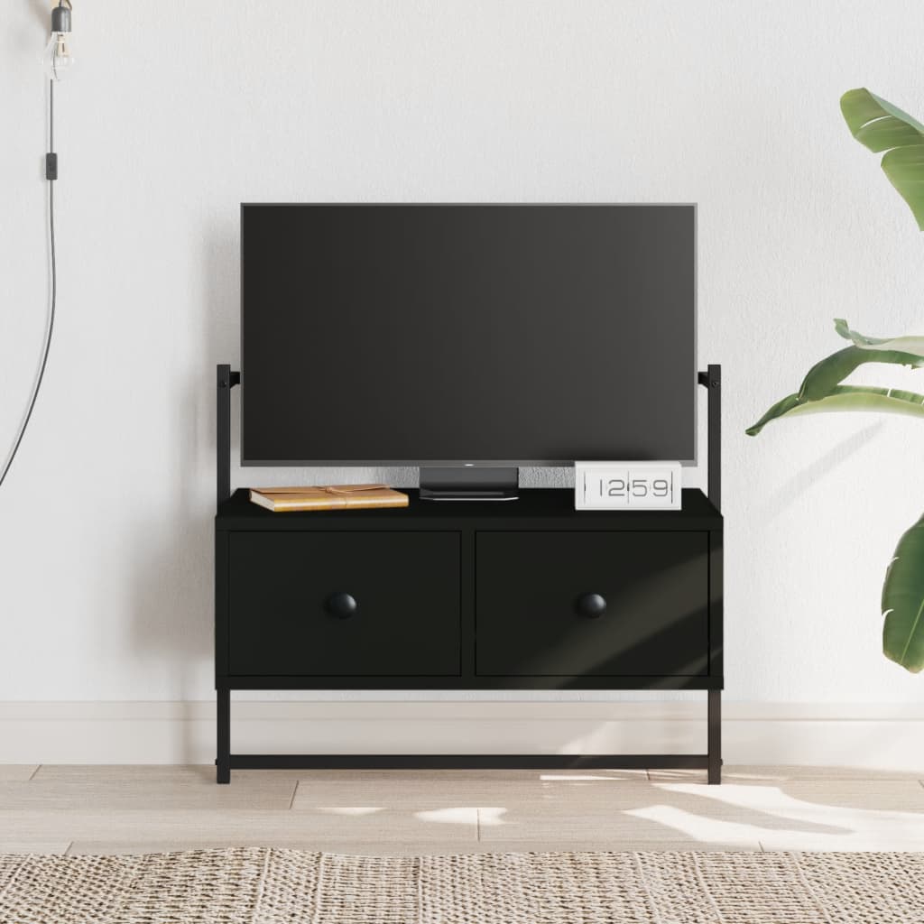 vidaXL TV Cabinet Wall-mounted Black 60.5x30x51 cm Engineered Wood