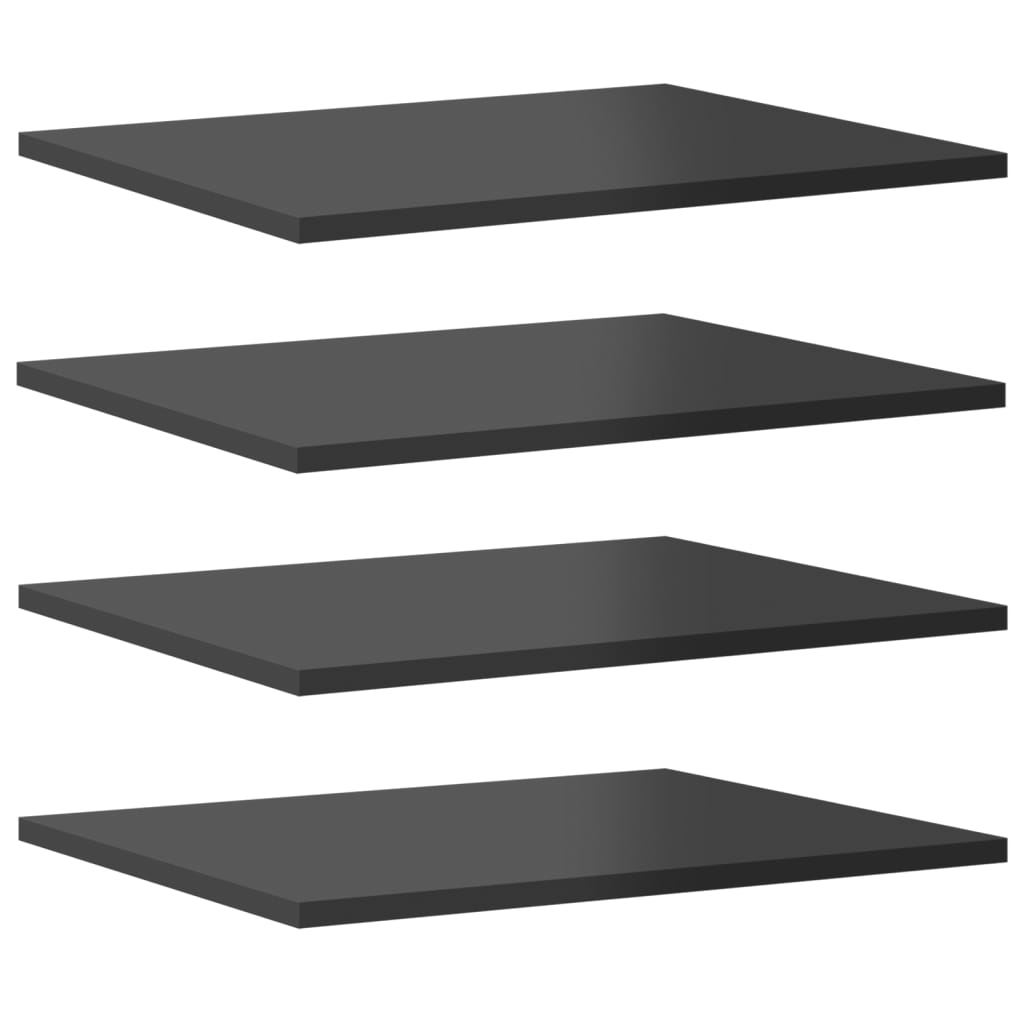 vidaXL Bookshelf Boards 4 pcs High Gloss Grey 40x50x1.5 cm Engineered Wood