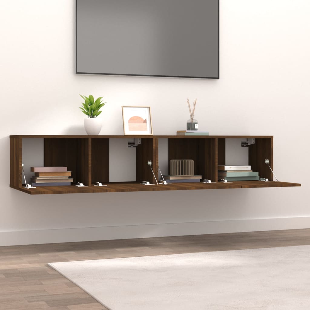 vidaXL TV Cabinets 2 pcs Brown Oak 80x30x30 cm Engineered Wood