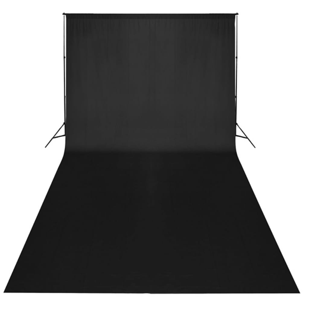 vidaXL Studio Kit Black Backdrop 600x300 cm & Lights