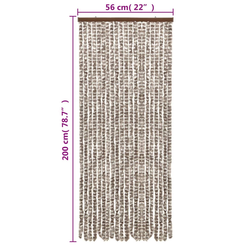 vidaXL Fly Curtain Taupe and White 56x200 cm Chenille