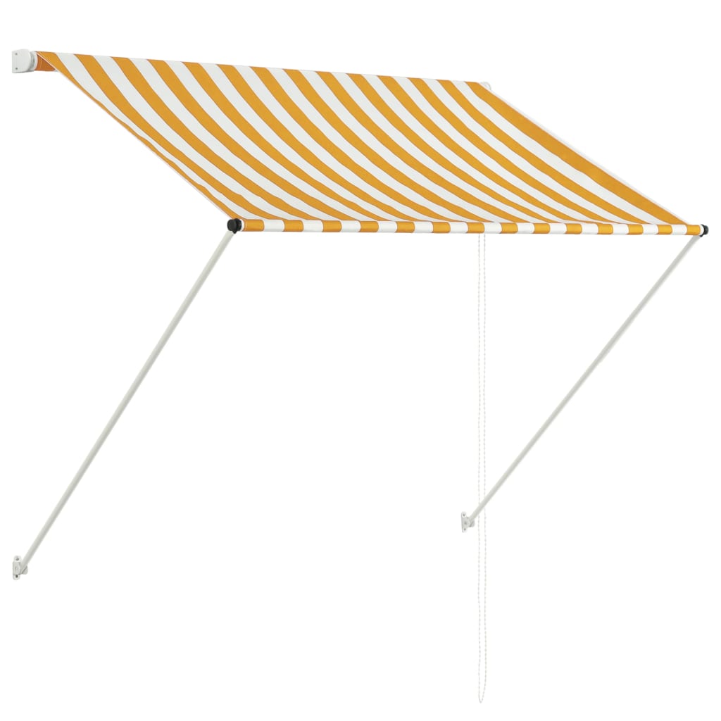 vidaXL Retractable Awning 100x150 cm Yellow and White