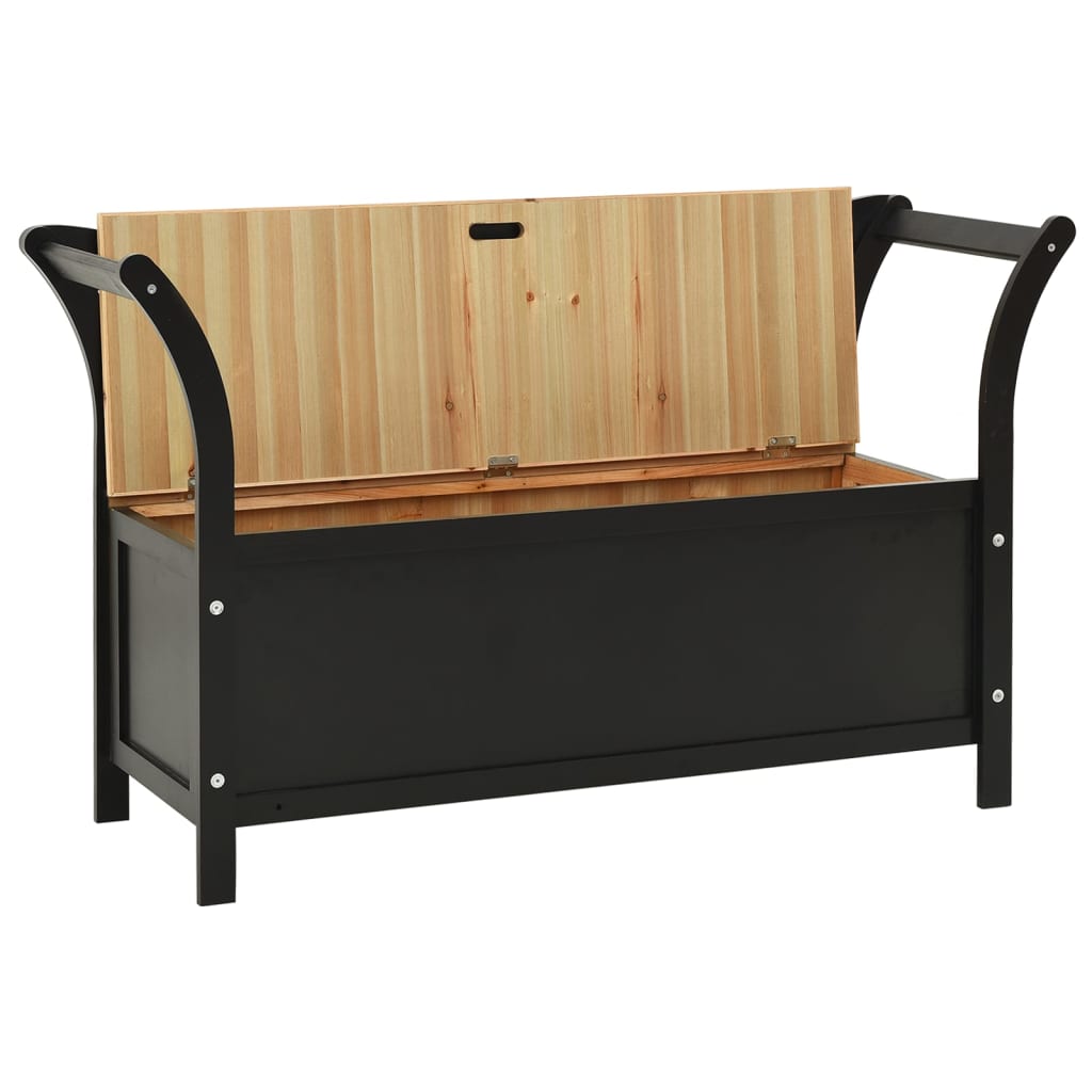 vidaXL Bench Black 107x45x75.5 cm Solid Wood Fir