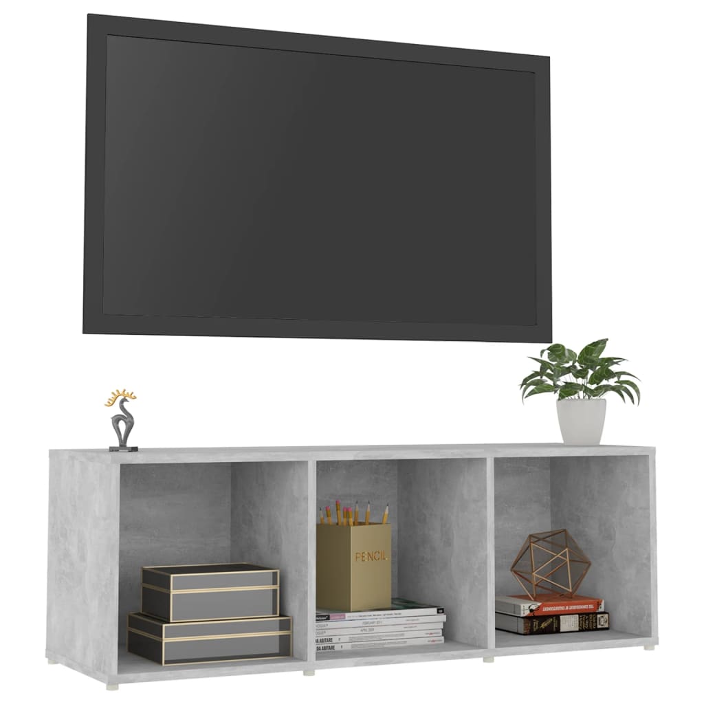 vidaXL TV Cabinet Concrete Grey 107x35x37 cm Engineered Wood