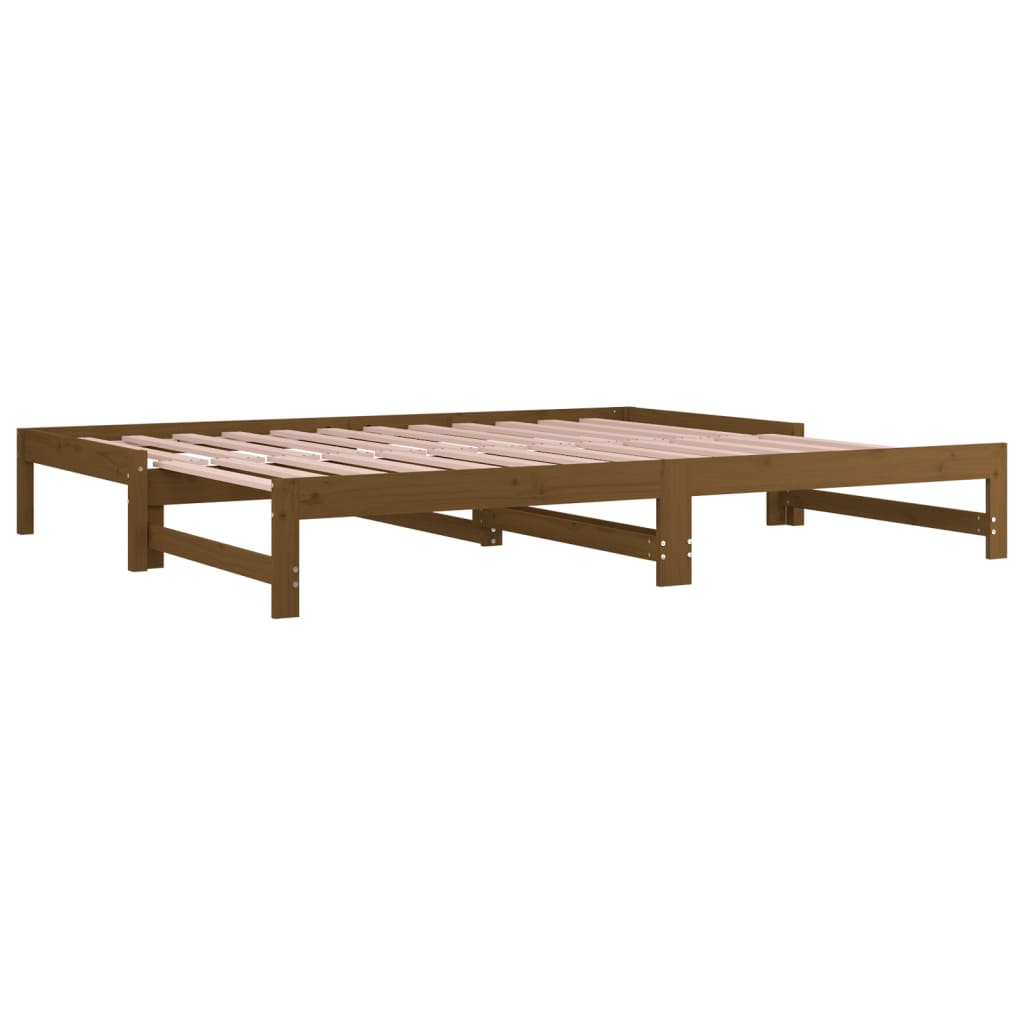 vidaXL Pull-out Day Bed Honey Brown 2x(90x200) cm Solid Wood Pine