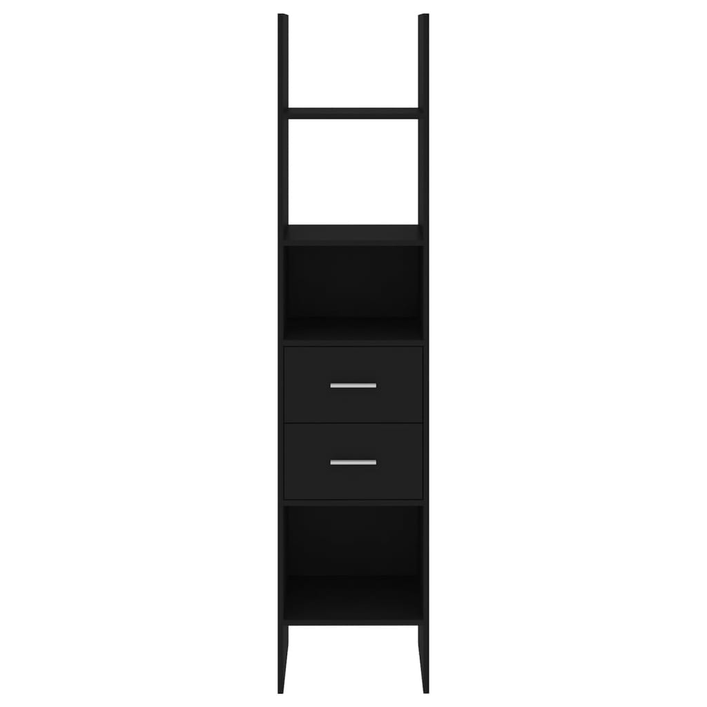 vidaXL Book Cabinet Black 40x35x180 cm Engineered Wood